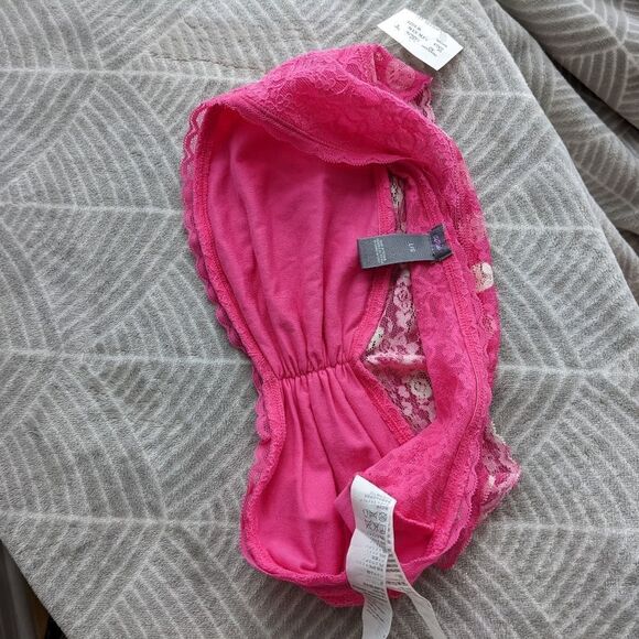 Nwt aerie pink lace bra bralette crop top size large B013 - Picture 9 of 9